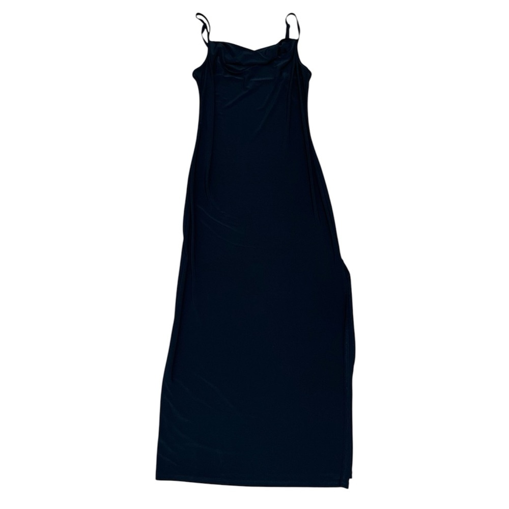 BEBE Y2K Spaghetti Strap Cowl Neck Maxi Dress Size Medium Stretch Jersey Knit